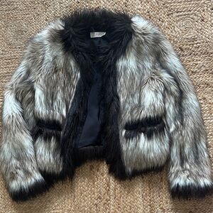 Lanvin x H&M - Faux Fur Jacket in Black and Gray